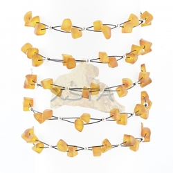 Amber raw beads bracelet with wire